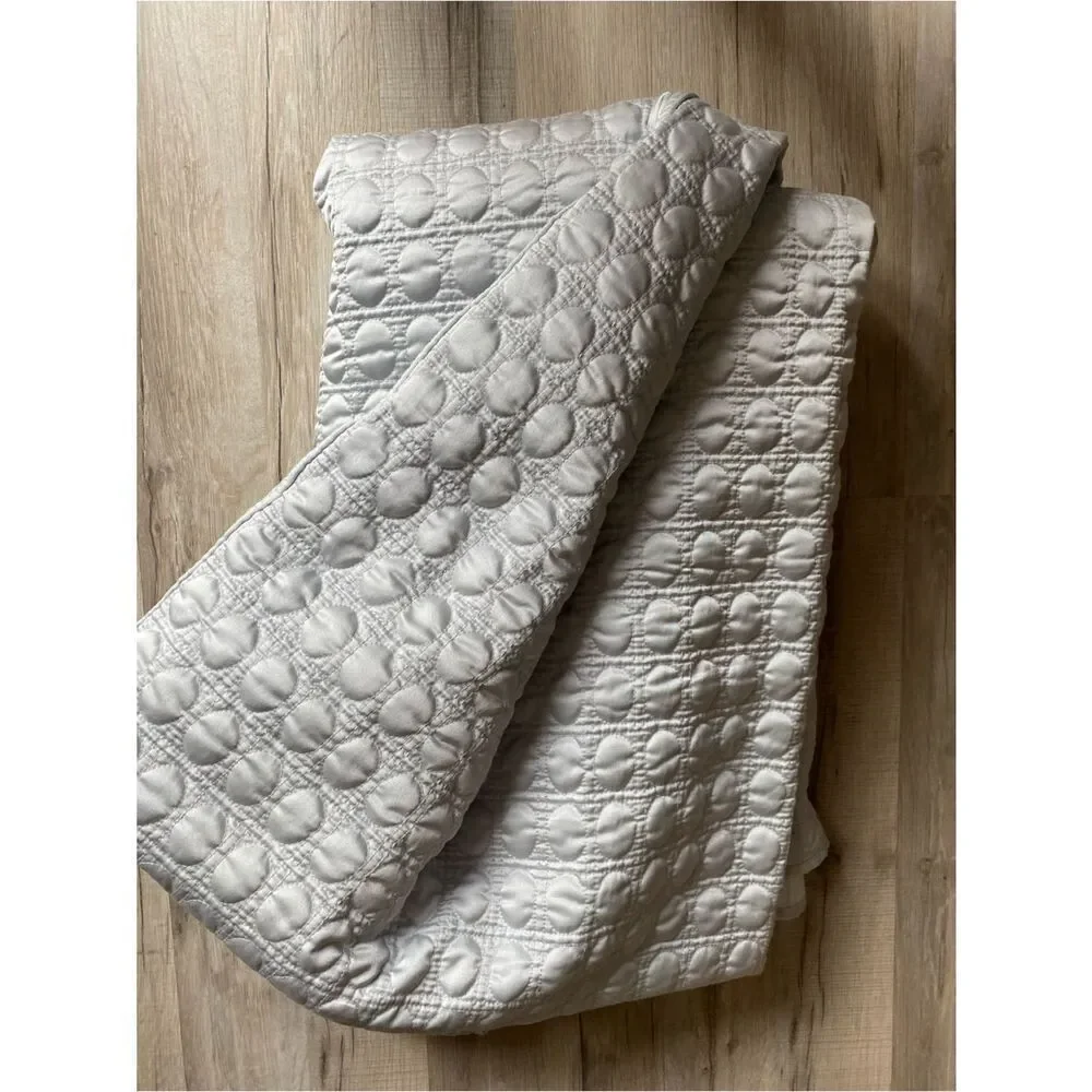 Hudson Park Collection Quilted Bed Coverlet in Silver Gray